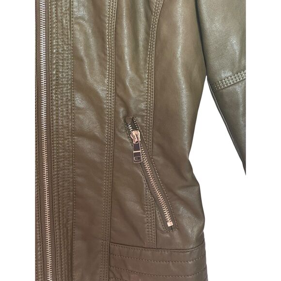 LA Coalition Faux Leather Pink or Green Moto Jacket- Size Small - Picture 15 of 16